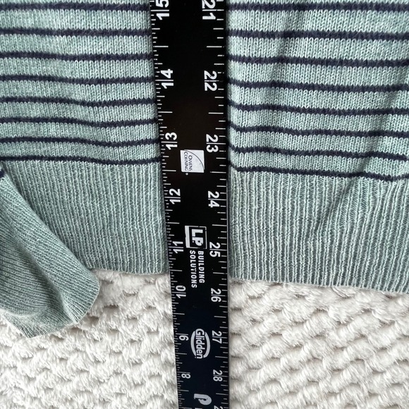 J. Crew Striped Cotton Cashmere Blend Sweater Lightweight Blue Green Mens Size S - Picture 4 of 6